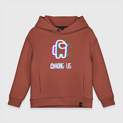 Толстовка оверсайз детская Among us, цвет: кирпичный