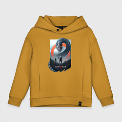 Толстовка оверсайз детская Кратос и Атрей, цвет: горчичный