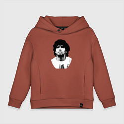 Толстовка оверсайз детская Диего Марадона, цвет: кирпичный