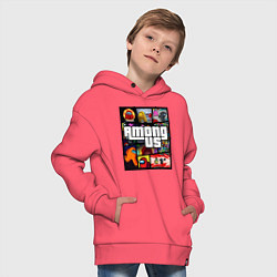 Толстовка оверсайз детская AMONG US GTA, цвет: коралловый — фото 2