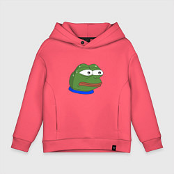 Толстовка оверсайз детская Pepe MonkaS, цвет: коралловый