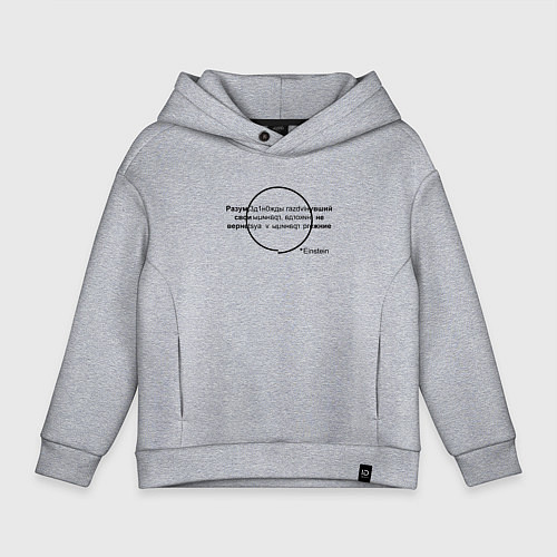 Детское худи оверсайз Эйнштейн / Меланж – фото 1