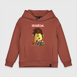 Толстовка оверсайз детская ROBLOX, цвет: кирпичный