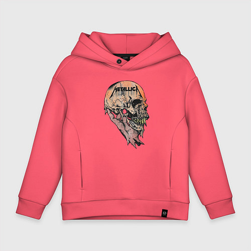 Детское худи оверсайз Metallica art 04 / Коралловый – фото 1
