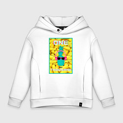 Толстовка оверсайз детская Крутой ананас, цвет: белый