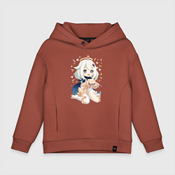 Толстовка оверсайз детская Приятного аппетита Паймон, цвет: кирпичный