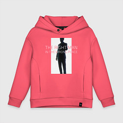Толстовка оверсайз детская The right man, цвет: коралловый