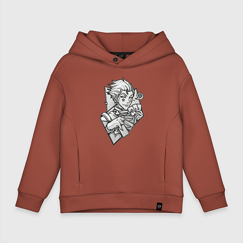 Детское худи оверсайз Хисока hunter x хантер 2011 / Кирпичный – фото 1