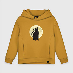 Толстовка оверсайз детская Moon Cat, цвет: горчичный