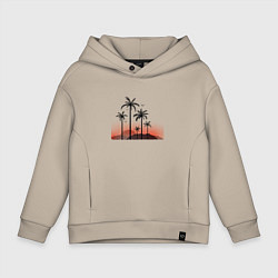 Толстовка оверсайз детская Palm tree, цвет: миндальный