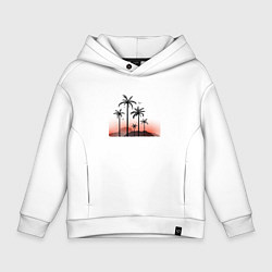 Толстовка оверсайз детская Palm tree, цвет: белый
