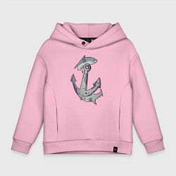 Толстовка оверсайз детская Sharks around the anchor, цвет: светло-розовый
