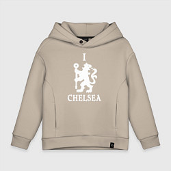 Толстовка оверсайз детская I LOVE CHELSEA, цвет: миндальный