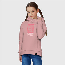 Толстовка оверсайз детская T-FEST, цвет: пыльно-розовый — фото 2