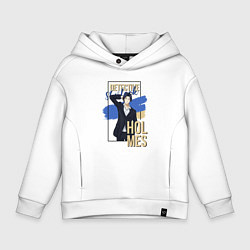 Толстовка оверсайз детская Sherlock Detective Holmes, цвет: белый