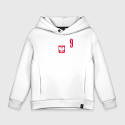 Толстовка оверсайз детская Lewandowski 9, цвет: белый