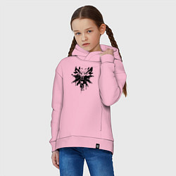 Толстовка оверсайз детская The Witcher подтеки лого, цвет: светло-розовый — фото 2