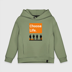 Толстовка оверсайз детская Choose Life, цвет: авокадо