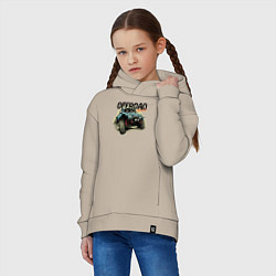 Толстовка оверсайз детская Внедорожные приключения, цвет: миндальный — фото 2