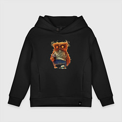 Толстовка оверсайз детская Замученный уставший, цвет: черный