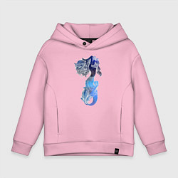 Толстовка оверсайз детская Русалка, цвет: светло-розовый