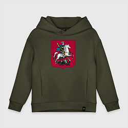 Толстовка оверсайз детская Георгий Победоносец - Герб, цвет: хаки