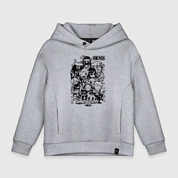 Толстовка оверсайз детская Персонажи Ван-Пис Большой куш, цвет: меланж