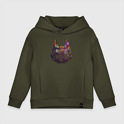 Толстовка оверсайз детская Stray: City Cat, цвет: хаки