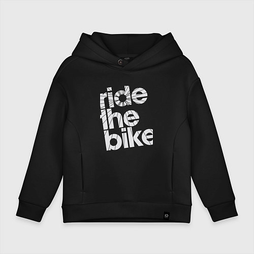 Детское худи оверсайз Ride the bike / Черный – фото 1