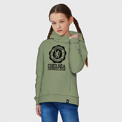 Толстовка оверсайз детская Chelsea FC: Emblem, цвет: авокадо — фото 2