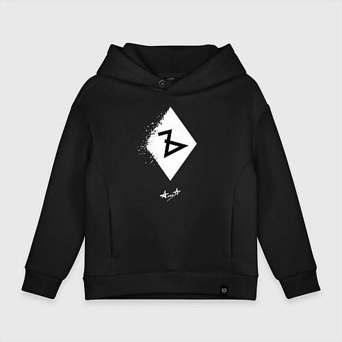 Детское худи оверсайз Алиса альбом Ъ / Черный – фото 1