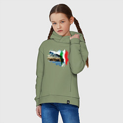 Толстовка оверсайз детская Страны Италия Сицилия, цвет: авокадо — фото 2