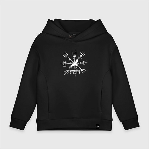 Детское худи оверсайз VEGVISIR РУНЫ RUNES Z / Черный – фото 1