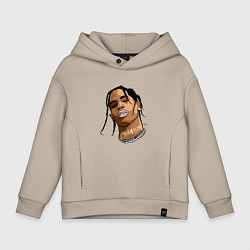 Толстовка оверсайз детская TRAVIS SCOTT ASTROWORLD Z, цвет: миндальный