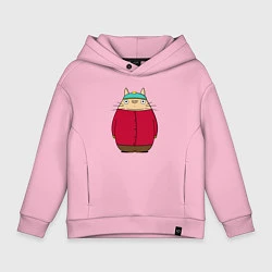 Толстовка оверсайз детская Totoro Cartman, цвет: светло-розовый