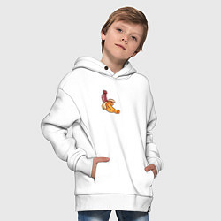 Толстовка оверсайз детская Worst Vegan, цвет: белый — фото 2