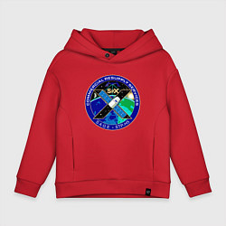 Толстовка оверсайз детская SPACEX Илон Маск Лого, цвет: красный