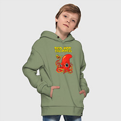 Толстовка оверсайз детская RED HOT CHILI PEPPERS, цвет: авокадо — фото 2
