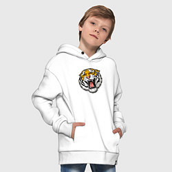 Толстовка оверсайз детская Tiger, цвет: белый — фото 2