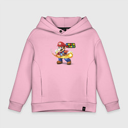 Толстовка оверсайз детская Марио очень крутой!, цвет: светло-розовый