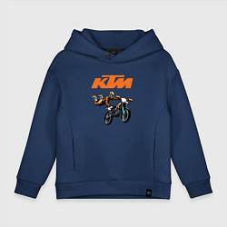 Толстовка оверсайз детская KTM МОТОКРОСС Z, цвет: тёмно-синий