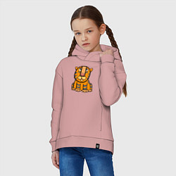 Толстовка оверсайз детская Funny Tiger, цвет: пыльно-розовый — фото 2