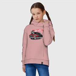 Толстовка оверсайз детская Hot Wheels Hot rod car, цвет: пыльно-розовый — фото 2