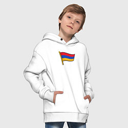 Толстовка оверсайз детская Флаг Армении, цвет: белый — фото 2