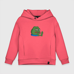 Толстовка оверсайз детская Pepe love пепе лов, цвет: коралловый
