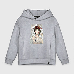 Толстовка оверсайз детская Princеss mononoke, цвет: меланж