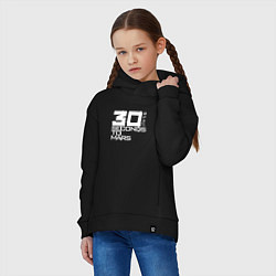 Толстовка оверсайз детская 30 Seconds To Mars logo, цвет: черный — фото 2