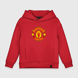 Толстовка оверсайз детская Манчестер Юнайтед логотип, цвет: красный