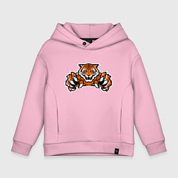 Толстовка оверсайз детская Tiger - Warrior, цвет: светло-розовый