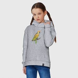 Толстовка оверсайз детская Любимый попугай, цвет: меланж — фото 2